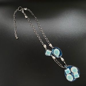 Silver Large Pendant Gemstone Necklace